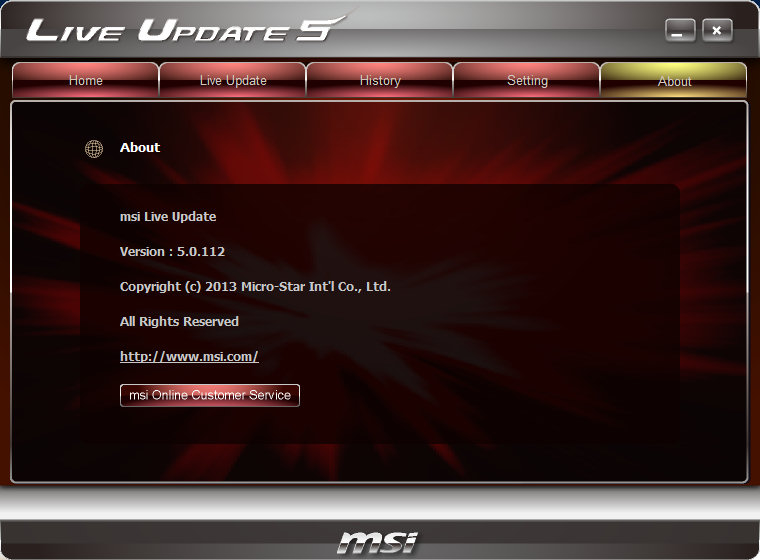 MSI Live Update 5.0.112