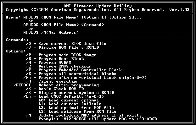 AMI Firmware Update Utility Ver.4.02