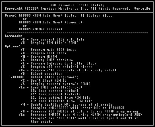 AMI Firmware Update Utility Ver.4.04