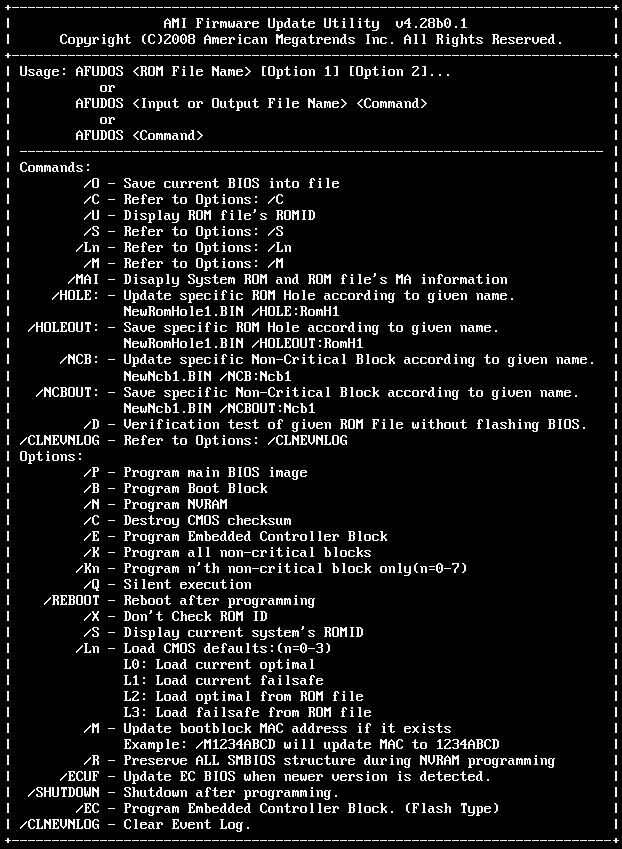 AMI Firmware Update Utility v4.28b0.1