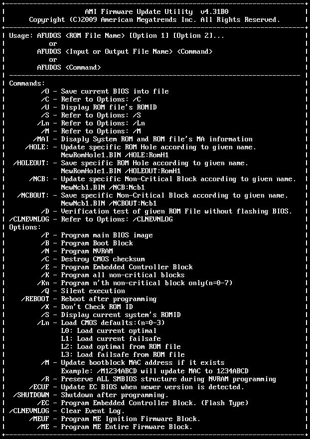 AMI Firmware Update Utility v4.31B0