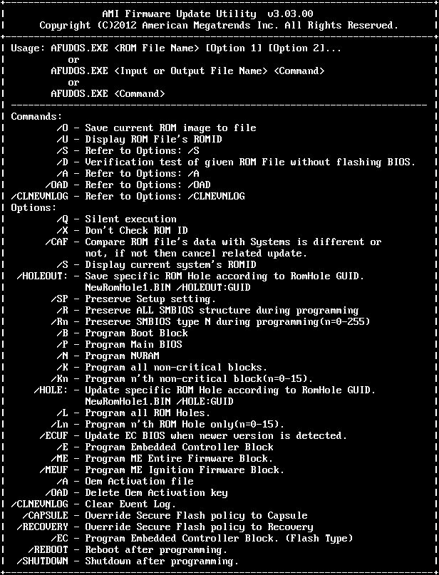 AMI Firmware Update Utility v3.03.00